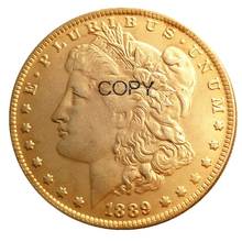 Copia de moneda chapada en oro de 1889cc, dólar de los caballeros 2024 - compra barato