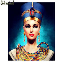 Completo quadrado/broca redonda 5d diy pintura de diamante egípcio antigo mulher 3d bordado mosaico ponto de cruz decoração de strass 2024 - compre barato