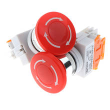 Tapa roja tipo seta NC (normalmente cerrado) interruptor de botón de parada de emergencia 440v 10A interruptor equipo elevador bloqueo automático 2024 - compra barato