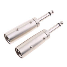 2 Pack XLR 3-Pin Male to 1/4" 6.35mm Mono Male Jack Audio Mic Adapter 2024 - buy cheap