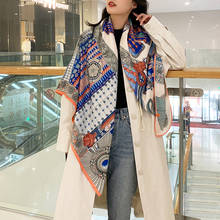 2021 New luxury spring women scarf high-quality shawl silk fashion scarf beach sun protection bag turban scarf 130cm * 130cm 2024 - buy cheap