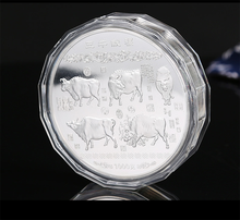 Medalla de Plata de 2021g con certificado y caja, año del zodiaco Ox, ganado, buena bendición, no magnética, China, 1000 2024 - compra barato