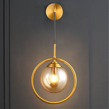 Moderna lâmpada de parede de vidro ouro do vintage led arandela luminárias decoração industrial casa iluminação quarto espelho do banheiro luzes 2024 - compre barato
