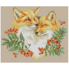 Snuggling fox patterns Counted Cross Stitch 11CT 14CT DIY Chinese Cross Stitch Kits Embroidery Needlework Sets 2024 - buy cheap