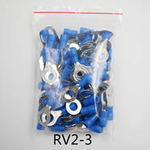 RV2-3 azul 22-16 AWG 1,5-2.5mm2 anillo aislado conector de Terminal Cable conector de Cable de conexión 100 unids/pack RV2.5-3 RV 2024 - compra barato