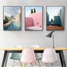 European Abstract Architecture Canvas Painting Wall Art Posters and Prints Modern Building Pictures Home Decor Bedroom Frameless 2024 - buy cheap