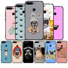 Pug Dog black Silicone Phone Case For honor 20 Pro 8 8X 9 10 20 Lite for Mate 10 30 Lite Pro cover 2024 - buy cheap