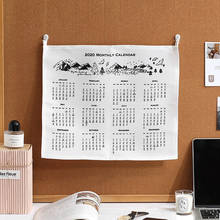 Tapiz de calendario de pared Simple para puerta, decoración creativa de lino y algodón colgante, color blanco, para escuela y oficina, 2020 2024 - compra barato