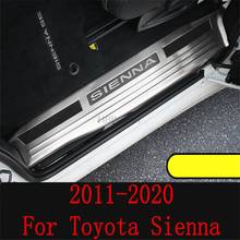 Для Toyota Sienna 2011-2020 модификация дверного порога, специальная приветственная фотопластина, внешняя дверная педаль, декоративные аксессуары 2024 - купить недорого