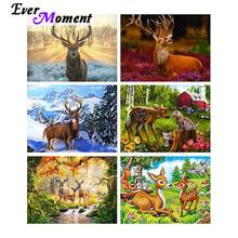 Ever Moment-pintura de diamantes 5D, decoración para el hogar con diseño de venado, ciervo, Cuadrado completo, ASF2145 2024 - compra barato