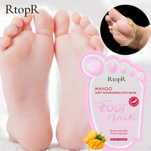 1 saco de manga máscara de pé casca de branqueamento morto hidratante esfoliante renovação pedicure remover pele morta calcanhar meias peeling cuidados com os pés 2024 - compre barato