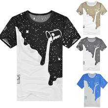 Fashion Summer Men T-Shirt Poured Pattern Inverted Milk Starry Sky 3D Print Short Sleeve Round Neck T-Shirt Top Tee shirt homme 2024 - buy cheap