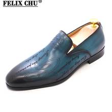 Italian Style Hand Painted Letter Men Shoes Genuine Cow Leather High Quality Formal Dress Shoes Loafers Business Wedding Shoes 2024 - купить недорого