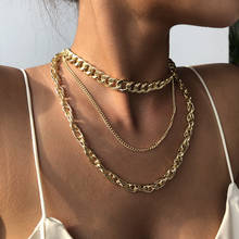Многослойное женское ожерелье в стиле панк, 3 шт., массивная Женская бижутерия, крутой аксессуар MX0124 2024 - купить недорого
