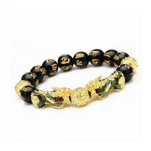 Pi Xiu Bracelet Beaded Feng Shui Black Obsidian Wealth Money Hand Carved Mantra Bead Bracelet for Men Women Elastic Bracelets 2024 - buy cheap