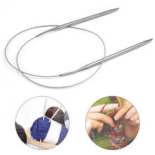 Agujas circulares de acero inoxidable para tejer a mano, ganchos extendidos de ganchillo, para suéter, 43/60/120cm 2024 - compra barato