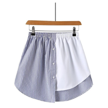 Faldas de retazos a rayas para mujer, minifaldas holgadas de cintura alta con botones, ropa elegante de alta calidad, novedad de verano 2021 2024 - compra barato
