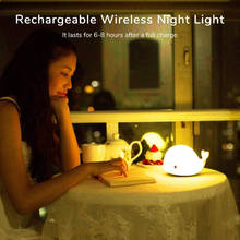 Luz LED nocturna con Sensor táctil de silicona, lámpara bonita para dormitorio de niños, 6 colores 2024 - compra barato