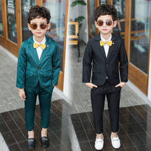 Green and Black Child Suit For Wedding Flower Boys Good Quality Kids Blazer Slim Baby Boys Suit Clothes 2024 - buy cheap