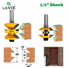 Lavie conjunto de fresa para madeira e carpintaria, 2 peças 12mm 1/2 "de haste entrada e porta interna, fresa combinada 2024 - compre barato