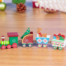 New Christmas Xmas Train Painted Wood Decoration for Home with Christmas Santa bear kid toys gift ornament new year Gift 2024 - buy cheap