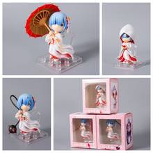 Anime Re:Life in a different world from zero Rem Ram Kimono Ver. Figura de acción de PVC, modelo coleccionable, juguetes, muñeca, regalo, 3 unids/set 2024 - compra barato