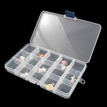 Caixa de armazenamento portátil titular recipiente comprimidos jóias unha arte dicas 15 grades plástico transparente pequena caixa de armazenamento organizadores 2024 - compre barato