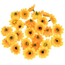 100pcs Mini Silk Sunflower Artificial Flower Head For Wedding Birthday Party Home Decoration DIY Wreath Scrapbooking Fake Flower 2024 - buy cheap