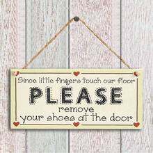 2021 Practical Boutique Since Fingers Touch Our Floor Please Remove Your Shoes At The Door Plaque Wooden Sign Hanging Gift 2024 - buy cheap