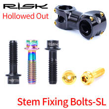 RISK 6pcs/box Road Mountain Bike Bicycle Hollowed Out M5x18 SL Handlebar Stem Fixing Bolts Titanium Alloy Screws 2024 - buy cheap