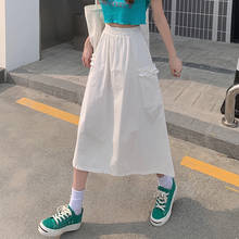 Black White Falbala Maxi Korean Fashion High-Waisted Vintage Spring Autumn Summer Women'S Clothing Skirts Vetement Femme 2021 2024 - buy cheap