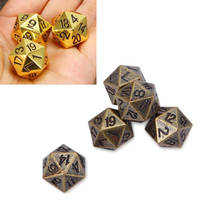 2Pcs High quality D20 digital metal game dice 20-sided Bronze Dice For Fun Family Board Games 20mm 2024 - buy cheap