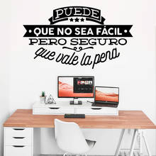 Pretty Spanish Phrase Wall Sticker frases positivas Wall Decals For Office Room Wallpaper Poster vinyl pared frases 2024 - buy cheap