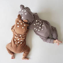 New Born Baby Clothes Autumn Rompers Long Sleeve Bear Hooded Baby Onesie Dots Toddler Jumpsuit Unisex Toddler Girl Boy Clothes 2024 - buy cheap