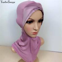 Muslim Satin Turban Cap Full Cover Inner Hijab Caps Islamic Underscarf Bonnet Solid Color Under Scarf Caps Turbante Mujer 2024 - buy cheap