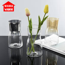 Vaso de vidro transparente com rampa, para casamento, para flores, decoração de mesa para casa, buquê de flores com terrário 2024 - compre barato