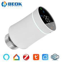 Термостат Beok Zigbee для Wi-Fi, термостатический привод радиатора, клапана, контроллер температуры, умный программируемый, работает с Alexa 2024 - купить недорого