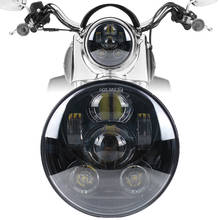 Farol de led preto, 5 3/4 "5.75 polegadas, 6 lentes, 45w, luz de condução para touring, ultra clássico, elétrico, street glide 2024 - compre barato
