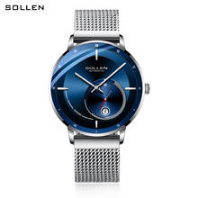 SOLLEN Top Brand Luminous Hands Mens Watch Stainless Steel Men Automatic Waterproof Sports Mechanical Watches Relogio Masculino 2024 - buy cheap