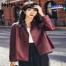 Tajeyane-Chaqueta de piel auténtica para mujer, abrigo corto de piel de oveja, SS10 _ 330wpy536, 100% 2024 - compra barato