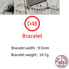 D48 S925 Sterling Silver Open Bracelet Personality Retro Simple Wild Shape Anchor Letter Jewelry Punk Street Dance Style 2024 - buy cheap