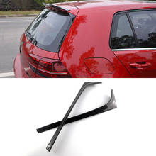 2pcs Piano Bright Black Car Back Rear Window Side Spoiler Wing Cover Trim For VW GOLF 7 7.5 MK7 MK7.5 R GTE GTD 2013 - 2018 2024 - buy cheap