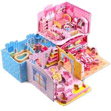 Novo semelhante cozinha quarto sala de estar banheiro quebra-cabeça 3d interessante brinquedos educativos para crianças artesanato juguetes 2024 - compre barato