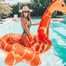 Flotador inflable de jirafa para Piscina, colchón de Alpaca, Círculo de natación para playa, juguetes acuáticos de verano, 200cm 2024 - compra barato