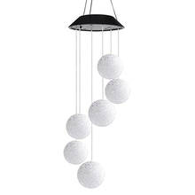 Solar LED Wind Chime Lights Crystal Ball Color Changing Spinner Lamp Garden Outdoor Mobile Hanging Patio