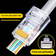 Enchufe Modular Cat6 8P8C RJ45 para red LAN CAT5 Cat6, conectores de Cable Ethernet RJ45 de alta calidad, 100 piezas 2024 - compra barato