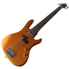 Guitarra eléctrica de 5 cuerdas de color dorado, cuerpo de tilo sólido, guitarra de graves de 43 pulgadas con cuello de arce canadiense con un error 2024 - compra barato