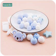 Bopoobo Silicone Beads Food Grade Animal Sprial Bead DIY Set For Nursing Pacifier Clip Pendant Necklace Crafts Accessory Teether 2024 - buy cheap