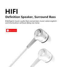 Fones de ouvido com fio e baixo de 3.5mm, headset intra-auricular estéreo com microfone para esportes e música, para xiaomi e iphone 2024 - compre barato