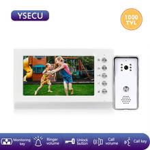 Видеодомофон YSECU, 7 дюймов, 1000 ТВЛ, HD, для домашней безопасности, видеодомофон с замком 2024 - купить недорого